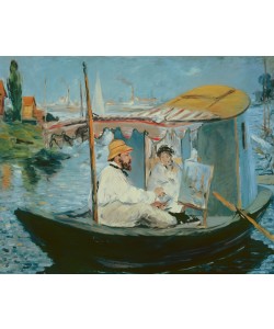 Edouard Manet, Monet in his Floating Studio, 1874 (oil on canvas)
