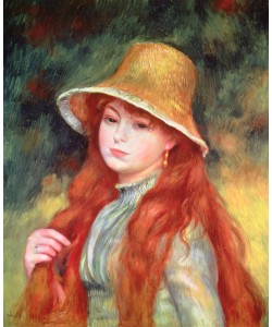 Pierre-Auguste Renoir, Young girl with long hair, or Young girl in a straw hat, 1884