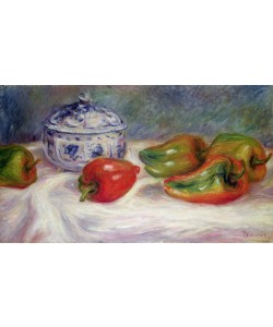 Pierre-Auguste Renoir, Still life with a sugar bowl and red peppers, c.1905 (oil on canvas)