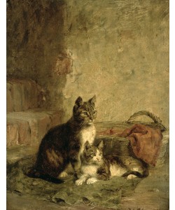 Julius Adam, Cats, 1883 (oil on canvas)