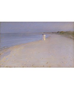 Peder Severin Kroyer, Summer evening at the South Beach, Skagen, 1893 (oil on canvas)