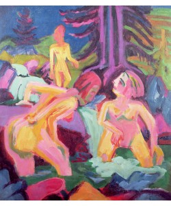 Ernst Ludwig Kirchner, Three Bathers in a Stream