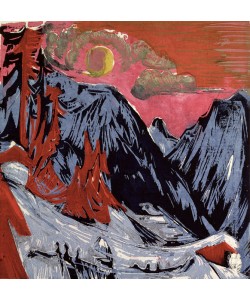 Ernst Ludwig Kirchner, Mountains in Winter, 1919 (colour litho)