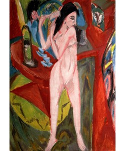 Ernst Ludwig Kirchner, Nude Woman Combing Her Hair, 1913 (oil on canvas)