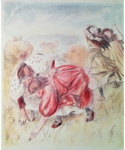 Pierre-Auguste Renoir, Young Girls Playing (coloured pencil)