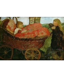 Paula Modersohn-Becker, Little Girl Pushing a Pram, 1904