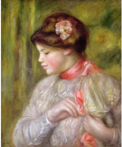 Pierre-Auguste Renoir, Young woman adjusting her blouse, 1900