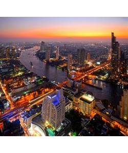 Hady Khandani, BANGKOK SUNSET WITH VIEW OVER CHAO PHRAYA RIVER