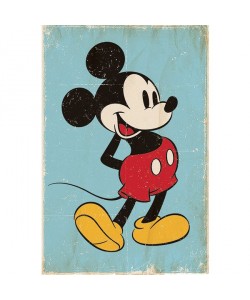 Walt Disney, Mickey Mouse, Retro Blue