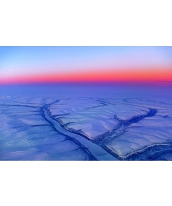 Hady Khandani, GEO ART - SUNSET COLORS AND EARTH SHADOW OVER WNTERLY NORTHERN SIBERIA - RUSSIA 2