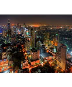 Hady Khandani, HDR - BANGKOK LIGHTS BY NIGHT - ALONG SILOM ROAD - THAILAND