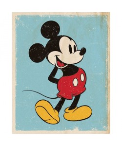 Walt Disney, Mickey Mouse, Retro Blue