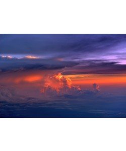 Hady Khandani, THUNDERCLOUDS DURING SUNSET OVER CARIBBEAN SEA 1