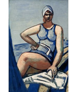 Max Beckmann, Quappi in Blau im Boot