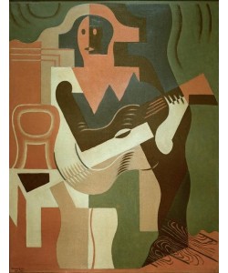 Juan Gris, Sitzender Harlekin mit Gitarre