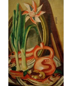 Max Beckmann, Stilleben mit Fischen und Papierblume