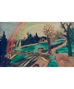 Max Beckmann, Eisenbahnlandschaft mit Regenbogen