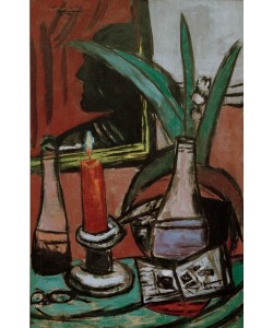 Max Beckmann, Selbstbildnis im großen Spiegel mit Kerze
