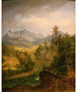 Carl Rottmann, Gebirgslandschaft mit Flusslauf bei Berchtesgaden 