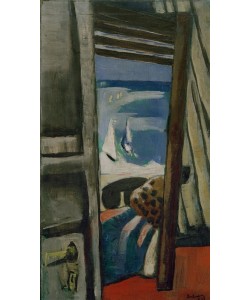 Max Beckmann, Blick auf das Meer, rot, grau, blau