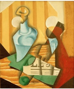 Juan Gris, Stillleben mit Flasche und Glas