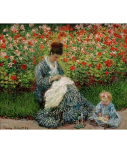Claude Monet, Camille Monet et un enfant au jardin
