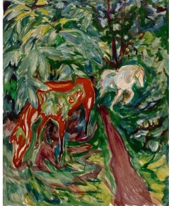 Edvard Munch, Zwei Pferde im Wald