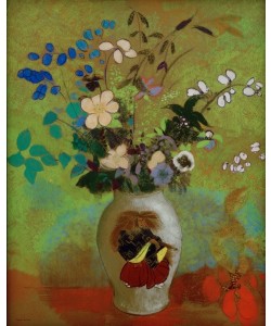 Odilon Redon, Vase mit japanischem Krieger