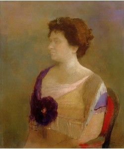 Odilon Redon, Frau mit Blume am Mieder