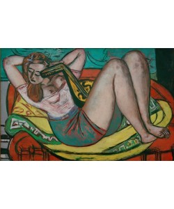 Max Beckmann, Frau mit Mandoline in Gelb und Rot