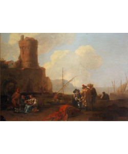 Thomas Wijck, Seehafen mit Turmruine
