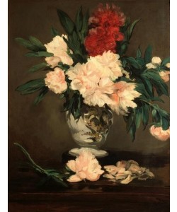 Edouard Manet, Vase de pivoines sur piédouche