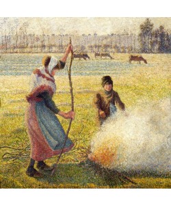 Camille Pissarro, Jeune paysanne faisant du feu, gelée blanche, ou la brûle des champs