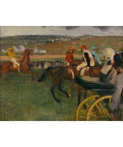 Edgar Degas, Le champ de courses. Jockeys amateurs pres d’une voiture
