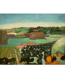 Paul Gauguin, Bretonische Landschaft mit Heuhaufen