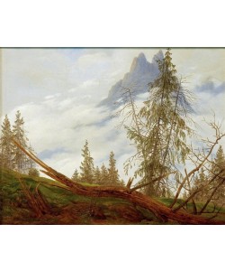 Caspar David Friedrich, Hochgebirgsgipfel mit treibenden Wolken