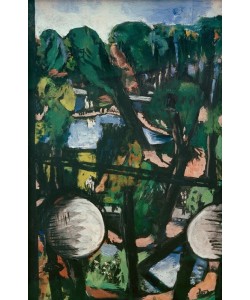 Max Beckmann, Blick auf den Tiergarten mit weißen Kugeln (Parkbild)