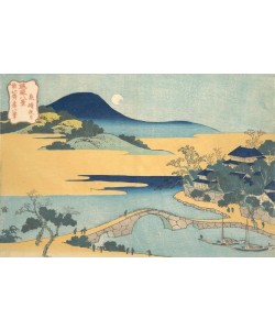 Katsushika Hokusai, Evening Moon at Izumizaki 