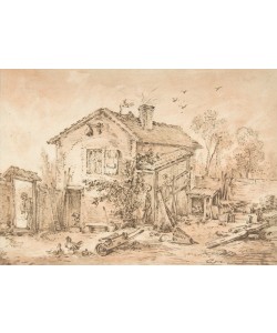 Francois Boucher, Cottage with Figures