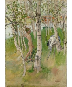 Carl Larsson, Ulf. Nude Boy among Birches