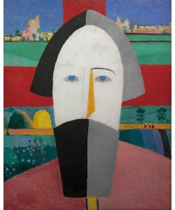 Kasimir Malewitsch, Kopf eines Bauern (mit rotem Kreuz)