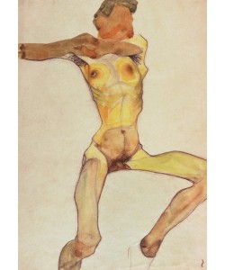 Egon Schiele, Männlicher Akt, gelb