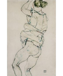 Egon Schiele, Stehender Halbakt, den linken Arm erhoben