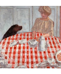 Pierre Bonnard, Die rotkarierte Tischdecke oder Das Essen für den Hund