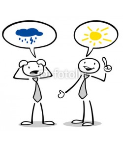 Robert Kneschke, Optimist und Pessimist reden miteinander