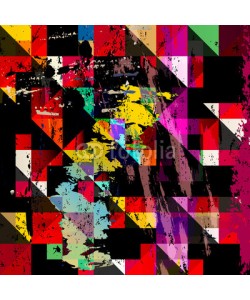 Kirsten Hinte, abstract geometric background, with squares, strokes and splashe