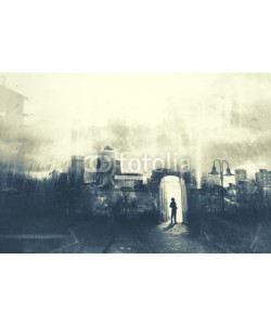 frankie's, Man walking in a mystic dark city