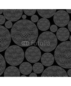 ldep, dotted sphere floating, illustration of a microscope view of tiny life forms in black and white.