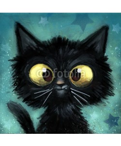 cirodelia, gato negro ilustracion