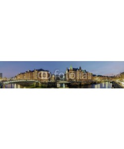 Blickfang, Speicherstadt Hamburg Panorama Nacht